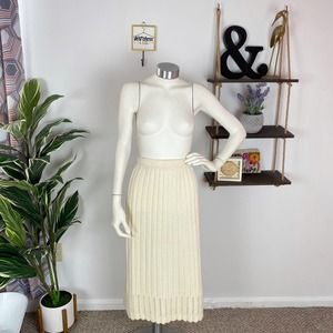 Vintage Cream Midi Skirt